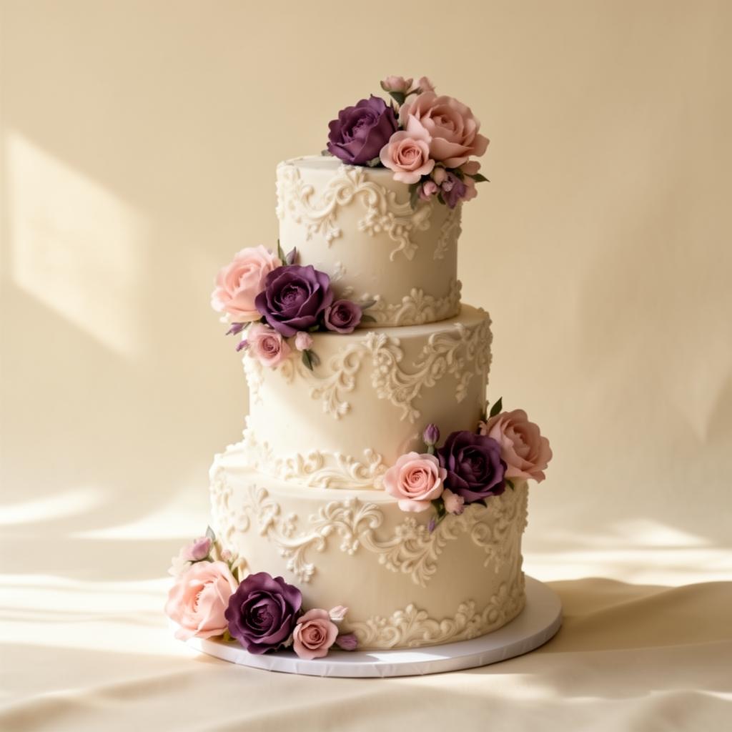Three-tier custom cake